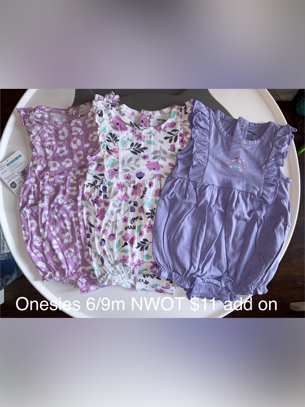 Purple Floral Onesies Brand Romper Set